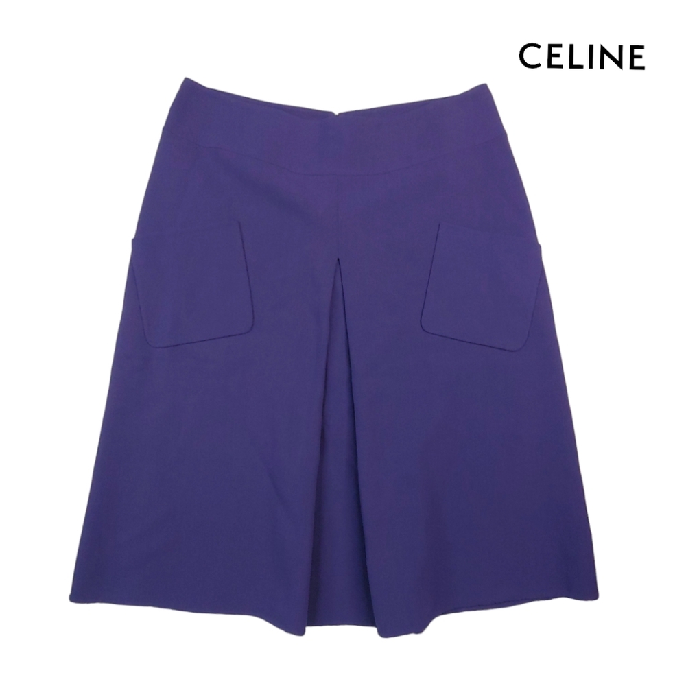 Celine Purple A-Line Midi Skirt